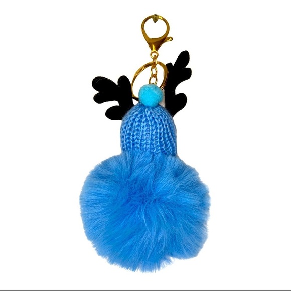 SLEEPY BABY BIG  POMPON  IN BLUE CHARM KEYCHAIN NEW - Picture 3 of 4